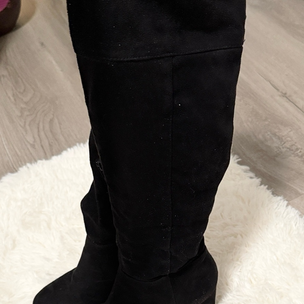 Diba Black Over-the-Knee Suede Boots - Picture 5 of 11